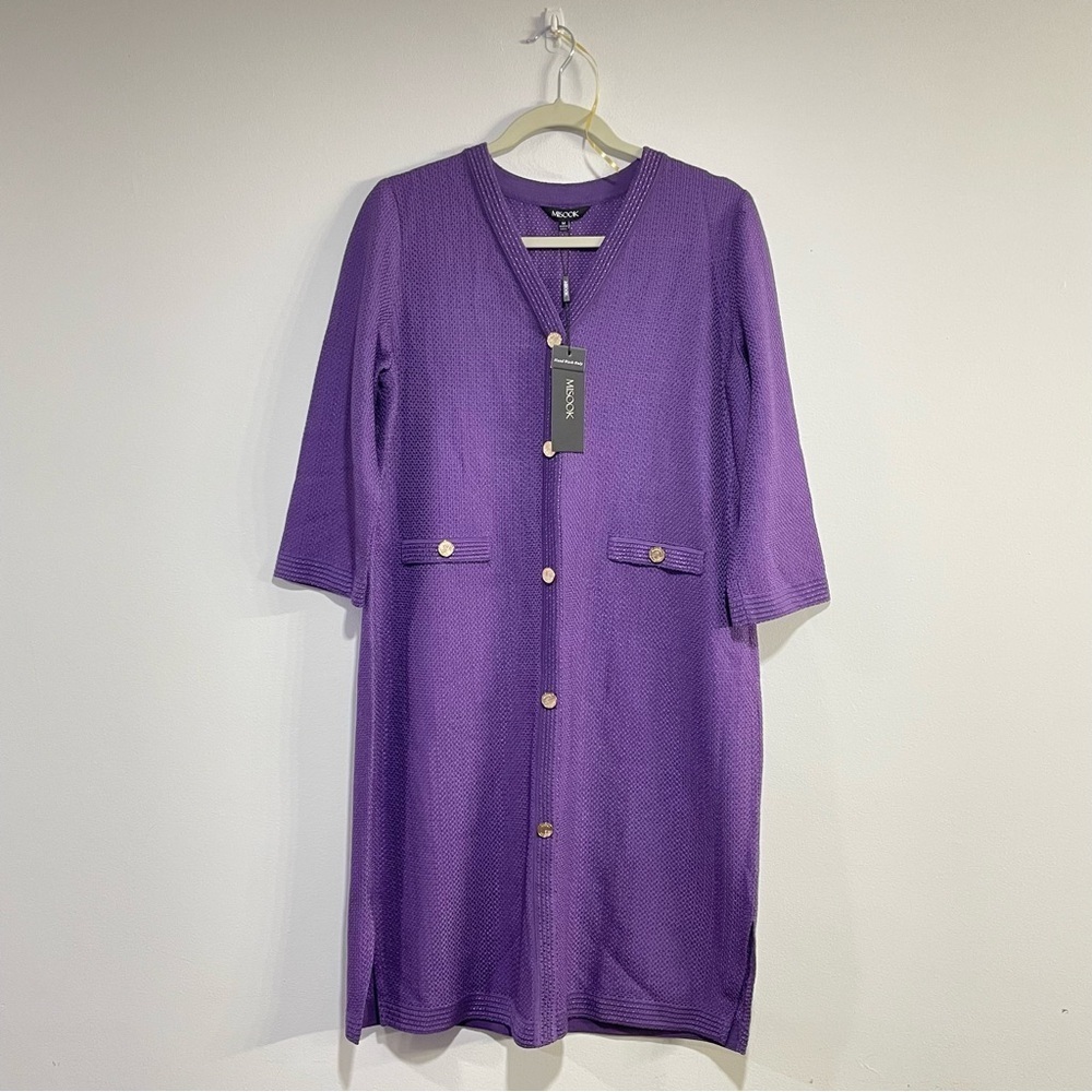 MISOOK | NWT Women’s Knit Midi Purple Shift Dress Fade Resistant Wrinkle Free M